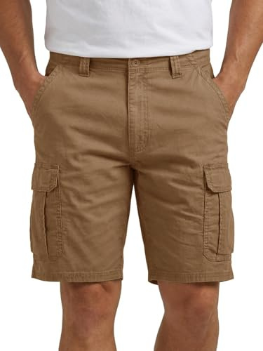 Runcati Kurze Hosen Herren Sommer Stretch Cargo Shorts Männer Vintage Einfarbig Outdoor Shorts Freizeit Baumwolle Arbeitsshorts mit Taschen Khaki XL