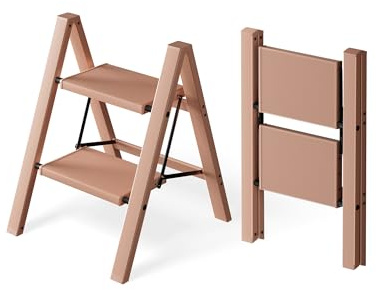 Attestierer Escalera Plegable 2 Peldaños, Taburete Escalera Aluminio