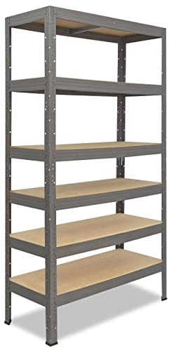shelfplaza® 200x50x30cm PROFI Schwerlastregal grau/Metallregal mit 6 Böden à 166kg Tragkraft/Kellerregal Metall, Garagenregal, Werkstattregal oder Regal Lagerregal/Steckregal Metall