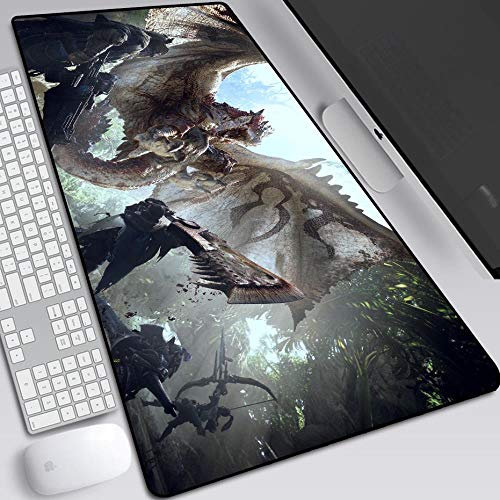 IGIRC Mauspad Monster Hunter 900X400mm Mauspad, Speed Gaming Mousepad, Erweitertes XXL großes Mousemat mit 3mm starker Basis, für Notebooks, PC, L