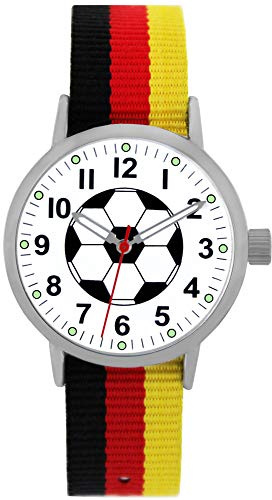Pacific Time Armbanduhr Kinder Junge Mädchen Fussball Uhr Sport Kinderuhr Leuchtzeiger analog Quarz