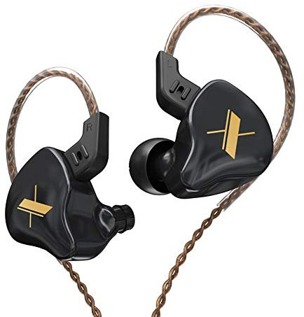 KZ EDX in-Ear Monitors, HiFi Stereo Stage/Studio IEM Wired Noise Isolating Sport Earphones/Earbuds/Headphones with Detachable Cable 2Pin for Musician Audiophile (Without Mic, Black)
