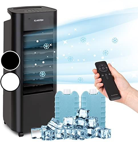 Klarstein Aire Acondicionado Portatil Frio 60 W, Pinguino 4 en 1, Climatizador Silencioso Modo Noche, Humidificador, Ventilador, Depósito Agua 6 l., Aparatos Aires Acondicionados Móvil 330 m³ / h