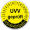 Aufkleber Set UVV geprüft nächste Prüfung Plaketten Grundplaketten Prüfplaketten 2022-2027 Prüfetiketten PVC Vinyl Folie selbstklebend R180 (100 Stück, Plakette UVV geprüft)