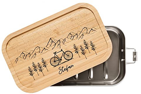 ABENTEUERNAH - Personalisierte Brotdose für Erwachsene - Individuelle und Robuste Edelstahl Brotdose mit Namen - Personalisierte Geschenke für Männer (Große Lunchbox 1100 ml)