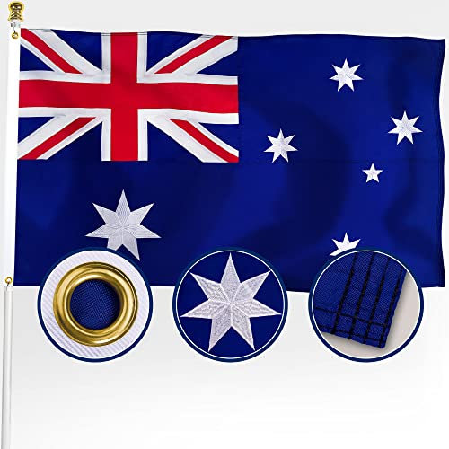 XIFAN Premium Australien Australien Flagge 7,6 x 12,7 cm Outdoor doppelseitig bestickte Sterne Heavy Duty 210D Nylon Australische Nationalflaggen mit genähten Streifen/4 Stichsäumen/Messingösen