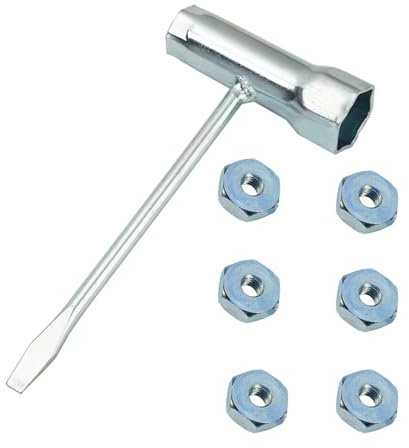 T-Wrench 13mm x 19mm Combination Chainsaw Wrench Scrench and 6pcs Bar Nut for Stihl MS170 MS180 MS230 MS240 MS250 MS260 MS290 MS310 MS340 MS360 MS390