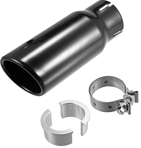 X AUTOHAUX 1 Set Exhaust Muffler Tip Black Chrome Tailpipe Exhaust Tip
