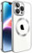 S. Dawezo Klare Magnetische Hülle für iPhone 11 Pro, kompatibel mit MagSafe, Militärnorm Schutz, Kratzfest, Stoßfest, Schlanke Transparente Silikonhülle für iPhone 11 Pro Hülle, Silber