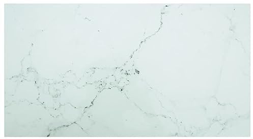 vidaXL Tischplatte Ersatztischplatte Marmorplatte Glasplatte für Esstisch Couchtisch Gartentisch Weiß 120x65cm 8mm Hartglas in Marmoroptik