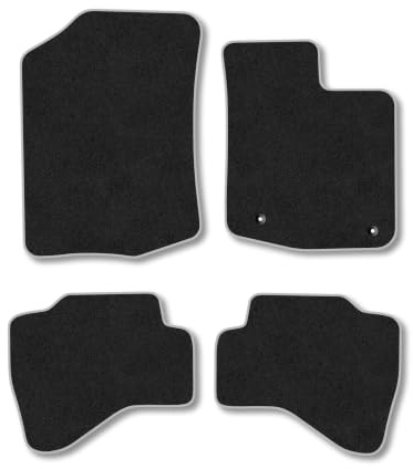 Fits Toyota Aygo (2012-2014) Carpet Car Mats | Grey Edge Trim Tailored Fit Floor Mats Full Coverage Protection Accessories Easy Clean Anti Slip Made in the UK
