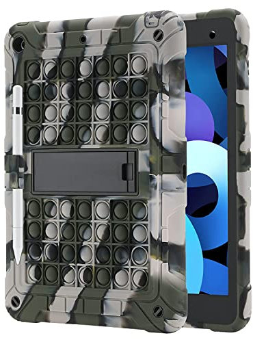 XZC Schutzhülle für iPad 9. / 8. / 7. Generation (iPad 10.2 Hülle 2021/2020/2019), stoßfest, Fallschutz, iPad-Hülle mit Stifthalter, Ständer, Schultergurt, Camouflage 1