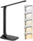 BICKON Dimmbar LED Schreibtischlampe, Timer Tischlampe 5 Beleuchtungsfarbe Modi, 15-100% Stufenlosem Dimmen Berührbare Tischlampe mit USB-Ladeanschluss Leselampe für Kinder Lernen Büro Arbeit Studium