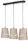 REV Hängelampe 3-flammig E27. Deckenlampe Wohnzimmer (LxBxH) 60x16x120cm - verstellbare Pendelleuchte. Lampenschirme Ø16cm, beige