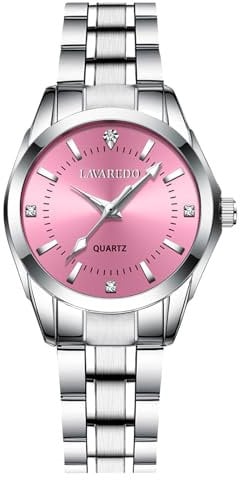 aswan watch Damen Analog Quarz Armbanduhr mit Edelstahlarmband, 3 Zeiger, 27mm Gehäusegröße