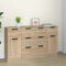 TANZEM Set de aparador 3 pzas Madera contrachapada Color Roble Sonoma, Aparadores para Salon, Aparador Entrada Recibidor, Aparador Cocina, Vitrinas para Salon, Muebles Auxiliares