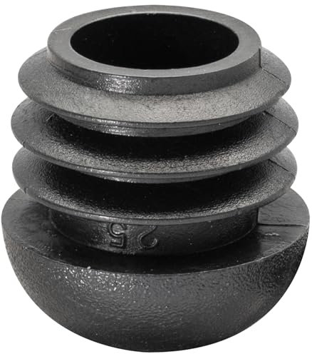 Wagner Möbelgleiter für Stahlrohr rund 4tlg. - Durchmesser Ø 23/25 x 27 mm, Abrieb 12 mm, Kunststoff schwarz - Made in EU - 15005499