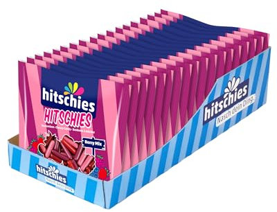 Hitschies Berry Mix - Fruchtig-knackige Kaubonbons mit softem Kern - Erdbeere, Waldfrucht, Kirsche & Himbeere - Glutenfrei & Halal - 18 x 210g