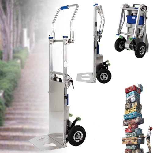 Sackkarre Für Schwere Gegenstände,Mobile Tragbare Treppe,Elektrischer Treppensteiger,Mit Ausziehbarem Griff,Aluminiumlegierung,Tragfähigkeit 200 Kg/440 Lbs A