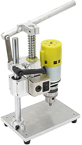 NDNCZDHC Tischbohrmaschine, B12-Bohrfutter, 40 mm Bohrhub, kleine Bohrmaschine, 4000–9000 U/min, verstellbare Motorgeschwindigkeit, Tischbohrmaschine