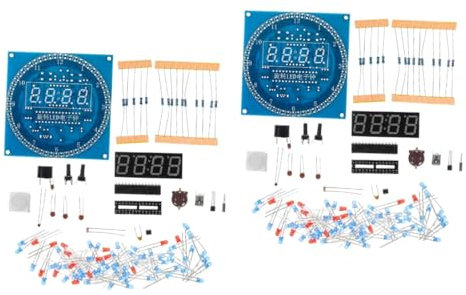 WOONEKY 2 Sätze Led-elektroniksatz Wecker Uhr Für Schlafzimmer DIY Digitale Elektronische Uhr Digitales Elektronisches Uhrenset Led-uhrenset Bausatz Für Elektronische Uhren Led，，