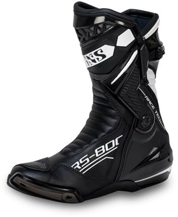 outletMOTARD Motorradstiefel Herren Racing, Leder und Mikrofaser, Anti-Rutsch, Anti-Torsion, Belüftungssystem, Stahlschutzeinsatz
