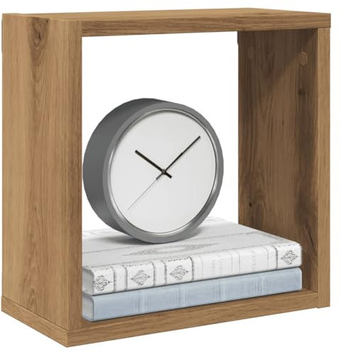 LAPOOH Würfel-Wandregale 2 STK. Artisan-Eiche 30x15x30 Holzwerkstoff, Schweberegal, Regal Wand, Bücherregal, Hängeregal, Regalbrett, Küchenregal, Wandboard - 856579