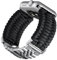 BINLUN Compatibile con Apple Watch Cinturino 42mm 41mm 40mm 38mm Cinturini Sportivo Intrecciato 550 Paracord Acciaio Compatibile con iWatch Serie 10/9/8/7/SE2/SE/6/5/4/3/2/1(Nero Argento)