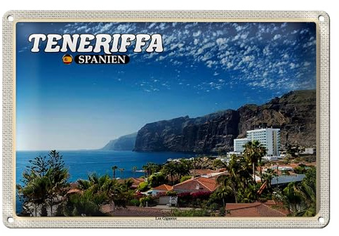 Blechschild | Teneriffa Spanien | Los Gigantes | Dekoration | 18 cm x 12 cm