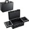BOODEQP Barber Case 2 Clippers Sliding Tray Profesional Barbers Briefcase Tool Box Solan Accessories Case for Hair Clippers Hair Scissors Trimmer Suitcase with Code Lock Black, 2 Trays