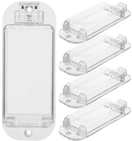 NUOBESTY 4pcs Light Switch Lock Cover: Child Proof Toggle Switch Protector - Transparent Decorative Wall Plate Safety Faceplate for Nursery Living Room