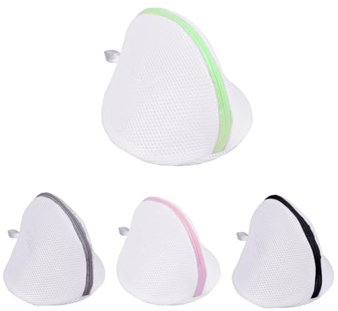 Bra Washing Machine Bag, Mesh Washing Bag with Zipper, 4 Pcs, 4 Colors | Fine Polyester Mesh, Secure Zipper Closure, Tangle-Free Protection, Suitable for Bras, Underwear and Delicate Garments