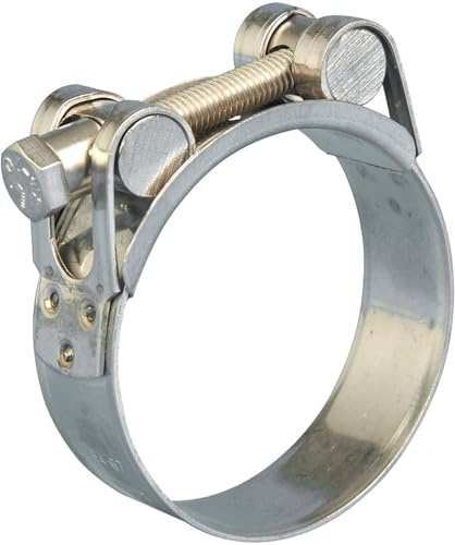 Jubilee® Superclamp SS304 Stainless Steel Heavy Duty Hose Clamp, DIN3017 W4, 56-59mm Adjustment, 1 Pack, Part No JSC059SS, Single Bolt 360° Seal Bridge, GBS Barrel Exhaust Pipe Clamp for Suc