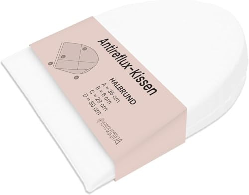 MIMUSELINA Keilkissen Bett Anti Reflux | Ergonomisches Refluxkissen & Wedge Pillow gegen Reflux | Wasserdichtes Schaumstoffkissen, halbkreisförmiges Bettkeilkissen 35 x 28 x 6 cm