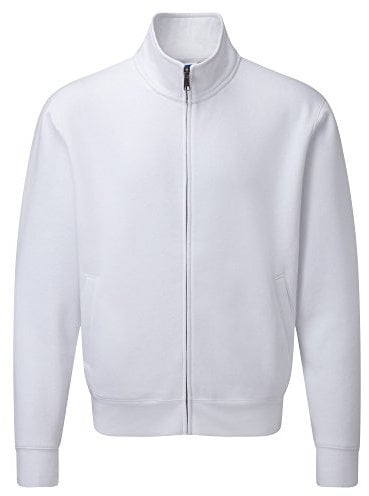Russell Mens Authentic Full Zip Sweatshirt Jacket (S) (White)