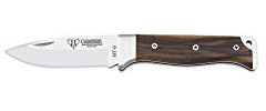 Cudeman Navaja 331-G MT-9 hoja de acero ACX-380 de 8 cm y empuñadura de madera de nogal de 9 cm para caza, pesca, supervivencia y bushcraft + Portabotellas regalo