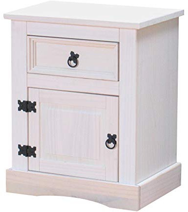Dynamic24 Nachtschrank New Mexiko Mexico Nachttisch Nachtkonsole Schrank weiß