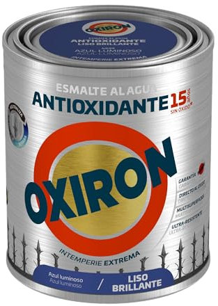 OXIRON Esmalte antioxidante al agua Liso Brillante Azul luminoso 750ml