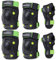 Soudittur Knieschoner Kinder Inliner Protektoren Set 3 IN 1 Knieschützer Kinder Ellenbogenschoner Handgelenkschoner Schützer Set für Inline-Skates Rollschuhe Skateboarding Scooter Fahren(Schwarz, M)