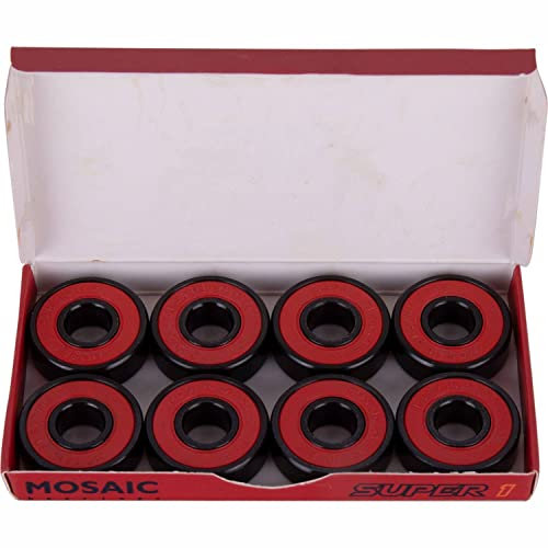 Mosaic Super 1 Javier Sarmiento ABEC 7 608RS Red Bearings Lagerzubehör, Erwachsene, Unisex, Rot (Rot), Einheitsgröße