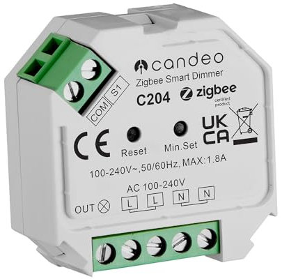 Zigbee C-ZB-DM204 Smart Dimmer Switch Module -LED & Halogen | Energy Monitoring | No Neutral Required | Compatible with Alexa, Google Home, Philips Hue, Home Assistant, zigbee2mqtt & other zigbee hubs