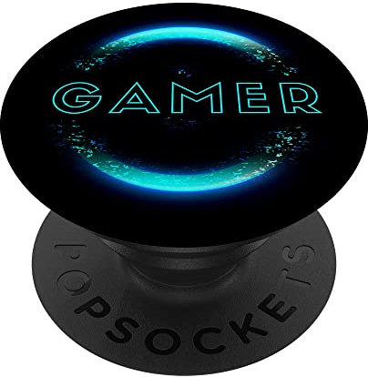 Fire Fit Designs Gaming PopSocket für Phone - Neon Light Cool Gamer PopSocket - Klebender PopGrip - Schwarz mit Neon-Licht - Kompatibel mit Smartphones mit Plastikgehäusen (außer kabelloser Aufladung)
