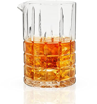 Viski Highland 18oz Square Cut Crystal Cocktail Glass Cocktail Bar Accessories