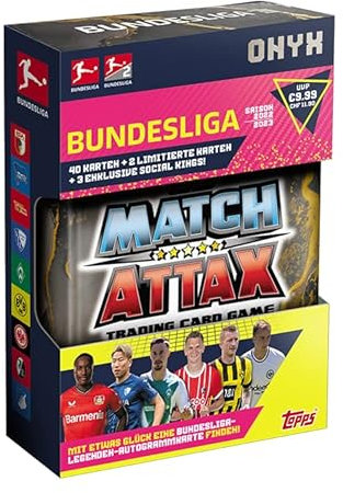 Topps Bundesliga Match Attax Fußball-Sammelkarten 2022/23 - Mini-Sammeldose - Onyx