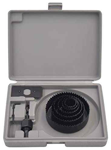 MC POWER - Lochsägen Set | LSM-95 | Lochkreissäge Lochbohrer 25-89mm, 9-teilig mit Adapter-Aufsätzen für Bohrmaschine inkl. Transportkoffer