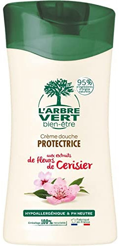 L'ARBRE VERT - Crème Douche Bio Fleurs De Cerisier - Hydratation Maximale Pour Votre Peau - 250 Ml de Pur Bonheur Sous La Douche! - Lot De 4 - Vendu Par Lot