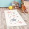 CARPETIA Teppich flauschig Kinderzimmer Sterne pflegeleicht in weiß, rosa grau 80x150 cm