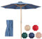 CASUNER Ombrello da tavolo in bambù da 2,7 m, ombrello rotondo con puleggia di sollevamento, antivento e impermeabile, 8 stecche con copertura in poliestere, per giardino, terrazza, piscina, prato,