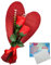 Ramo del Día de la Madre en forma de corazón rojo brillante artesanal tarjeta de felicitación personalizable en caja de regalo