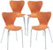 [en.casa] Esszimmerstühle 4er Set Essunga Stühle für Esszimmer Küchenstühle Stapelstuhl Holz Metallbeine 80 x 48 x 45,5 cm Lehnstuhl Orange